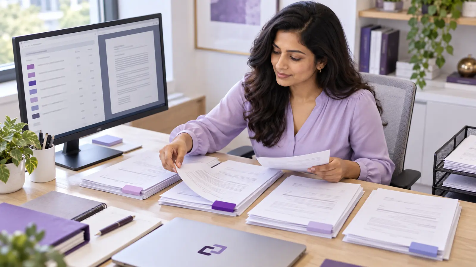 An assistant matching document sections to an evidence-response checklist.